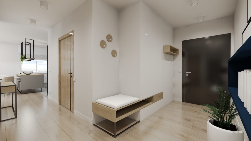 korytarz nowoczesny z domieszką stylu loft